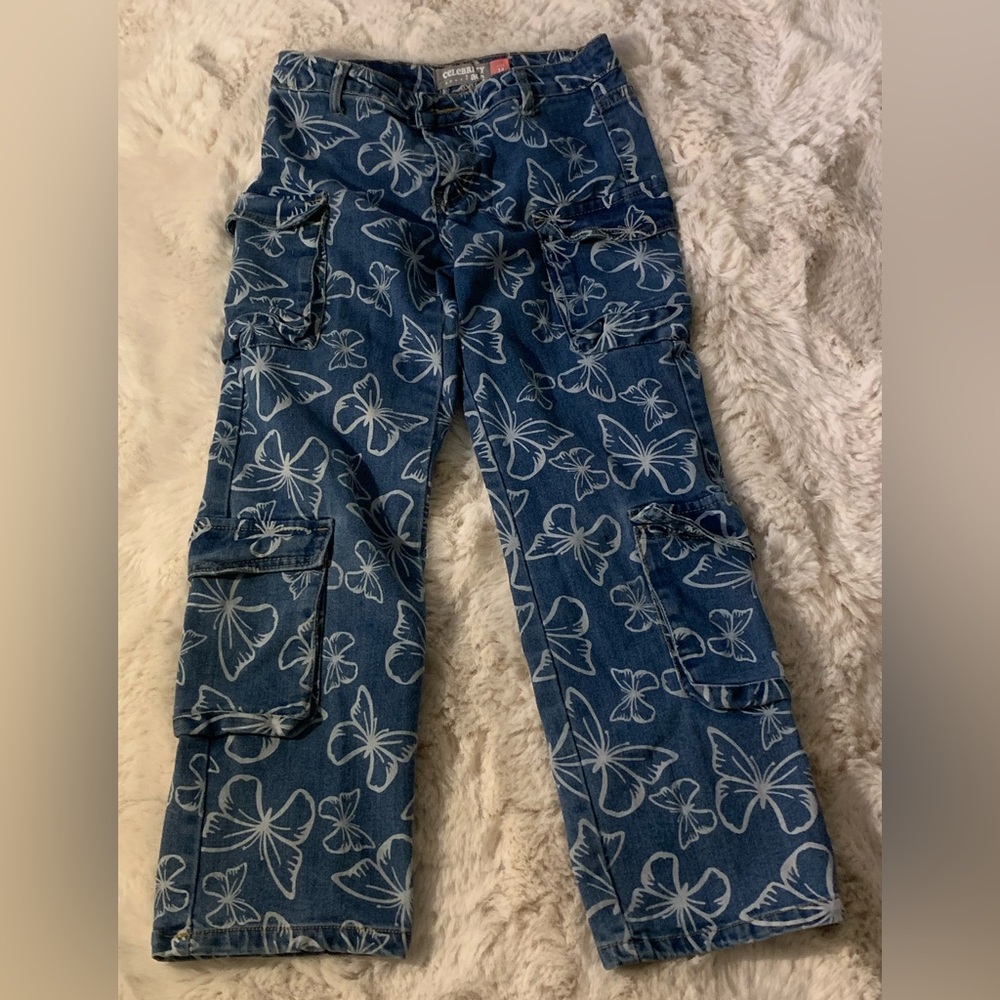 Celebrity Ace Kids Girls Floral Cargo Pants
